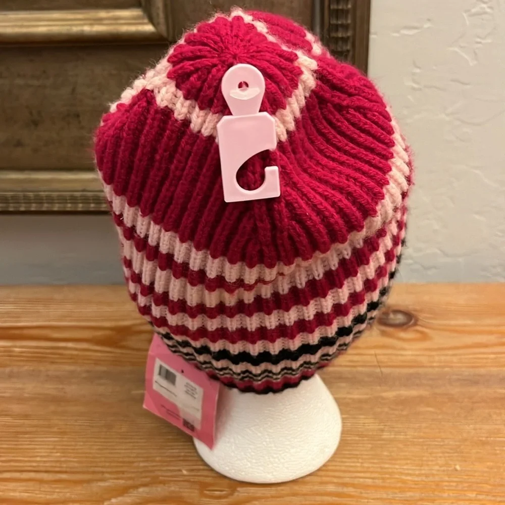 KATE SPADE NEW YORK NWT Pink Striped Beanie - OS